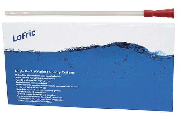 Lofric Classic Urinary Catheter Fg18 Female Silicone Latex Pvc Free 20cm Red