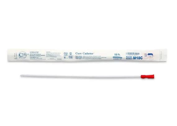 Cure Catheter Nelaton Coude Tip Fg18 Male 40cm Red