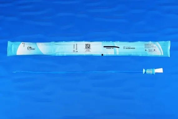 Cure Ultra Catheter Pre Lubricated Coude Tip Fg12 Male 40cm White