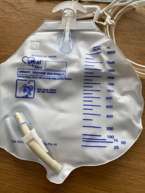 Unoquip Urine Drainage Uno Bag Cs Nrv Hg 2000ml 120cm Tube