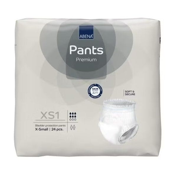 Abena Pants Premium Xs1 Extra Small 1400ml White/ Grey Stripe