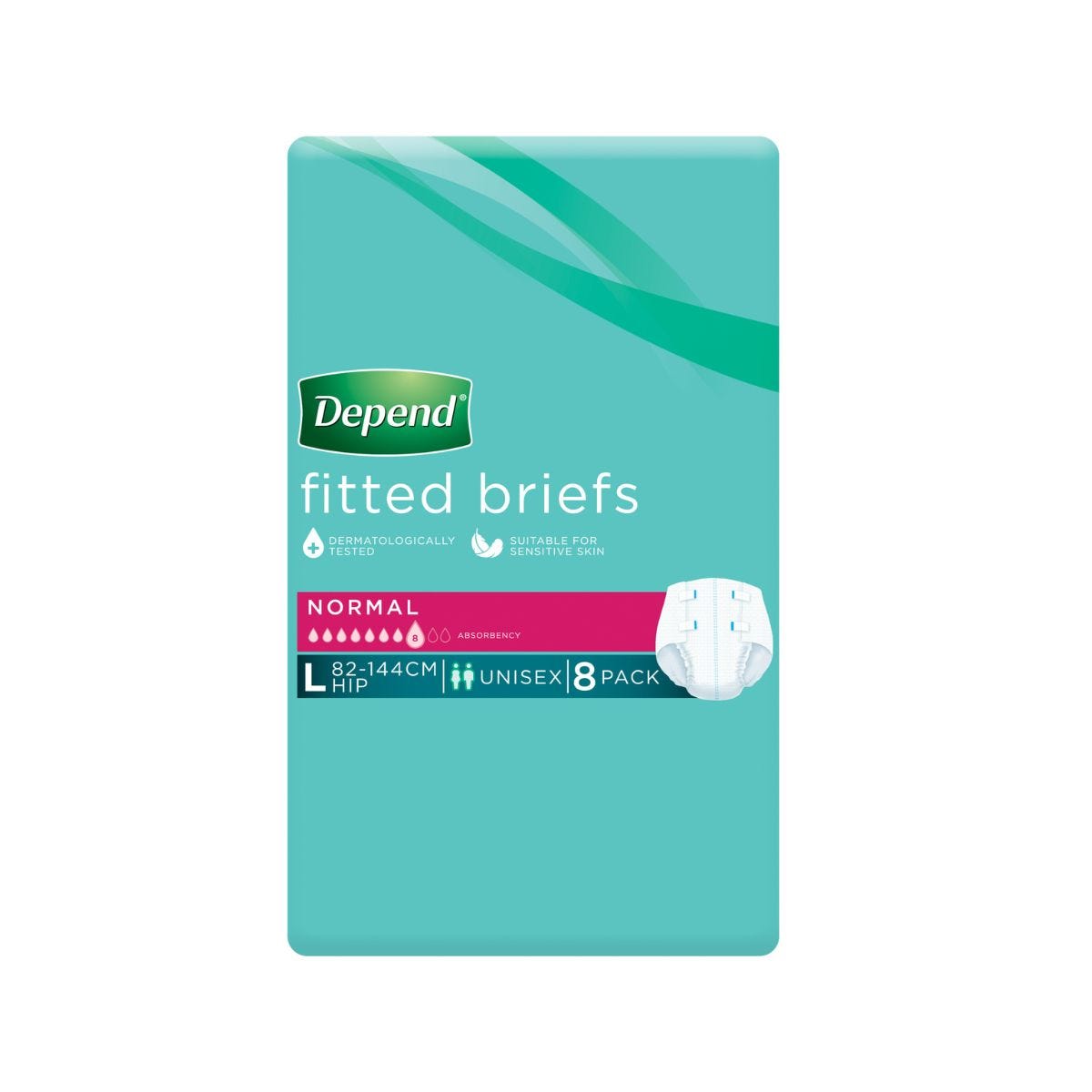 Depend Brief Normal Large Hip 82 144cm Unisex 2600ml Pink