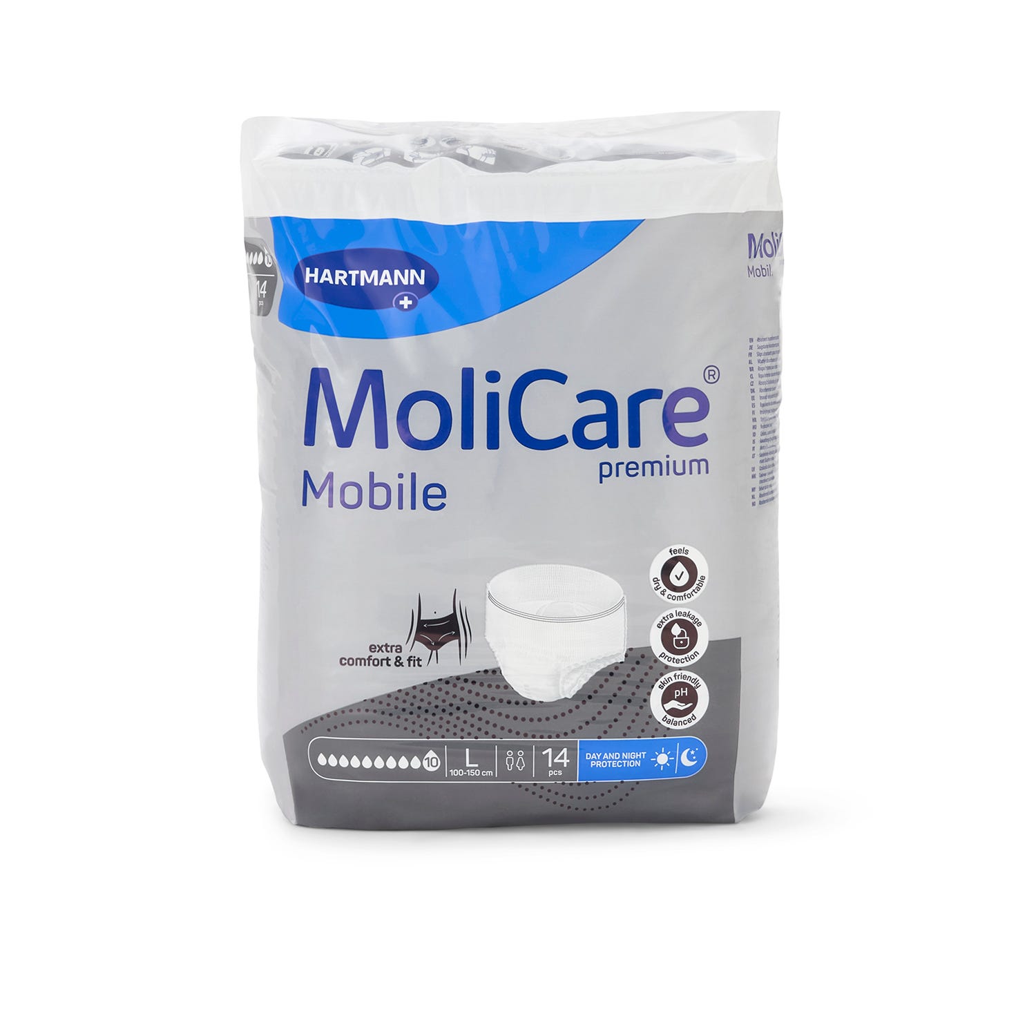 Molicare Premium Mobile 10 Drops Large Waist 100 150 Cm Unisex 2786ml