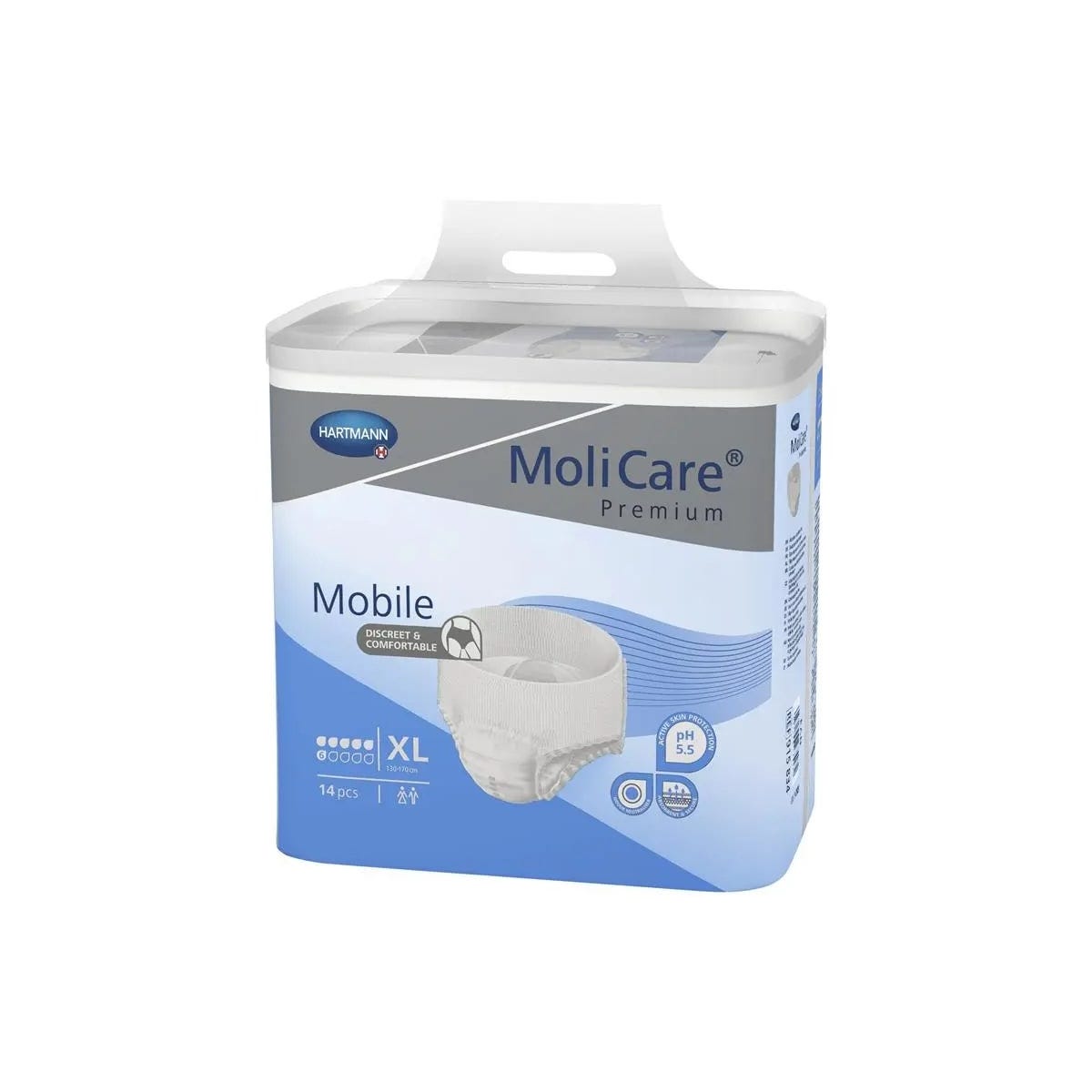 Molicare Premium Mobile 6 Drops X Large Waist 130 170cm Unisex 2140ml