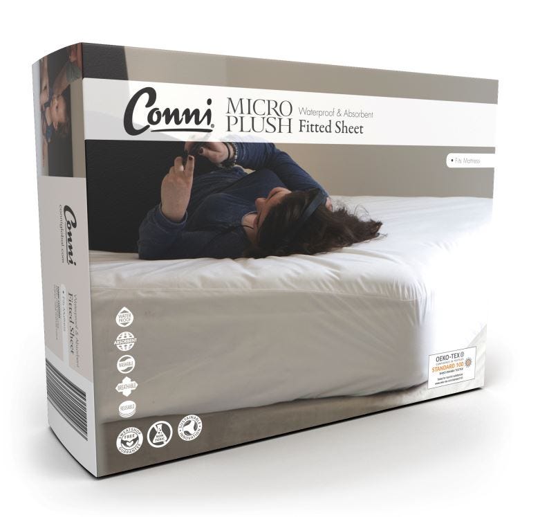 Micro Plush Fitted Sheet King 183x203cm Waterproof White