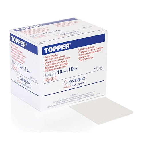Topper Drain Sponge 10cm X 10cm Sterile