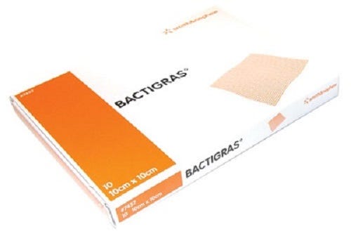 Bactigras Antiseptic Gauze Dressing 10cm X 10cm