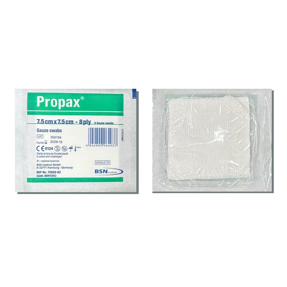 Gauze Swab 8 Ply 7.5cmx7.5cm Sterile