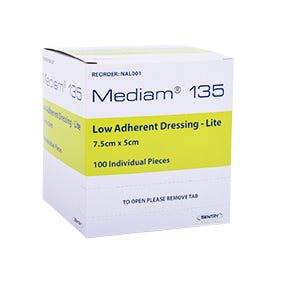 Mediam 135 Lite Low Adherent Dressing 7.5 Cmx5 Cm