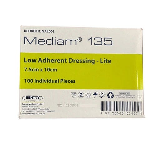 Mediam 135 Lite Low Adherent Dressing 7.5 Cmx10 Cm