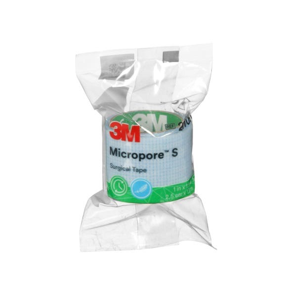 Micropore S Surgical Tape 2.5cm X 1.3m Silicone Blue
